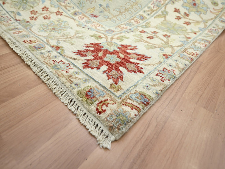 9'1" x 12'3" New Hand Knotted Grey Wool Rectangle Oriental Rug - MOA10283200