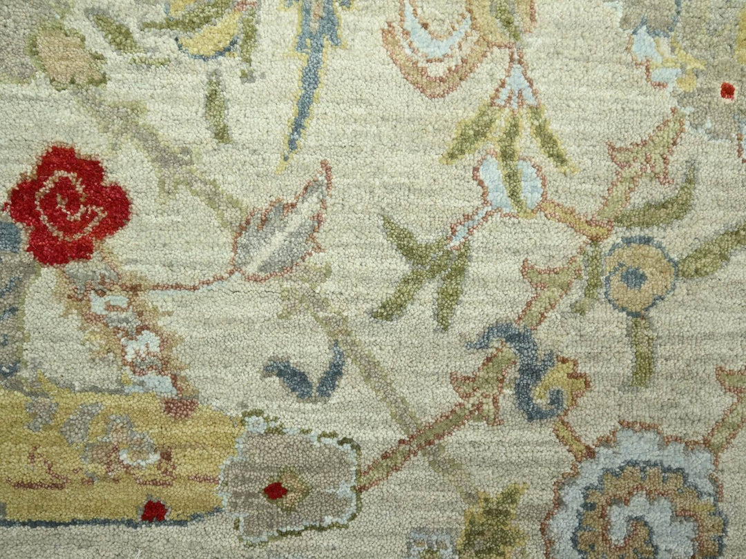 9'1" x 12'3" New Hand Knotted Grey Wool Rectangle Oriental Rug - MOA10283200