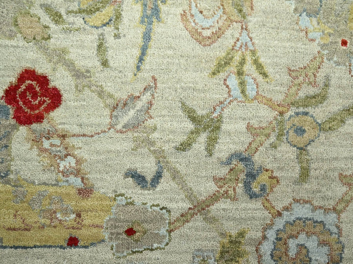 9'1" x 12'3" New Hand Knotted Grey Wool Rectangle Oriental Rug - MOA10283200