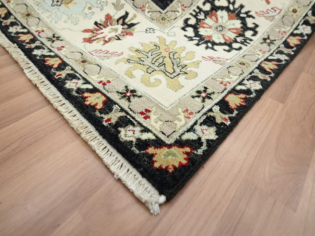 7'11" x 10'1" New Hand Knotted Black Wool Rectangle Oriental Rug - MOA10283201
