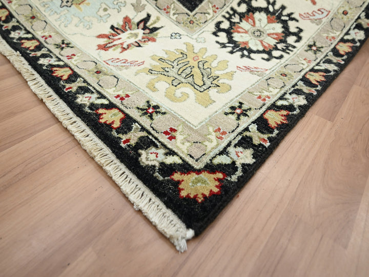 7'11" x 10'1" New Hand Knotted Black Wool Rectangle Oriental Rug - MOA10283201