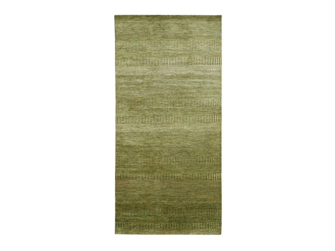 3'10" x 8'0" New Hand Knotted Brown Wool & Silk Runner Oriental Rug - MOA10283219
