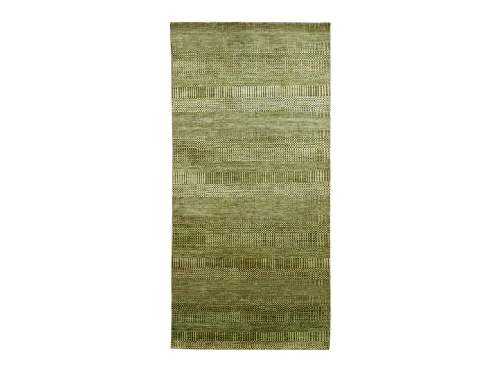 3'10" x 8'0" New Hand Knotted Brown Wool & Silk Runner Oriental Rug - MOA10283219