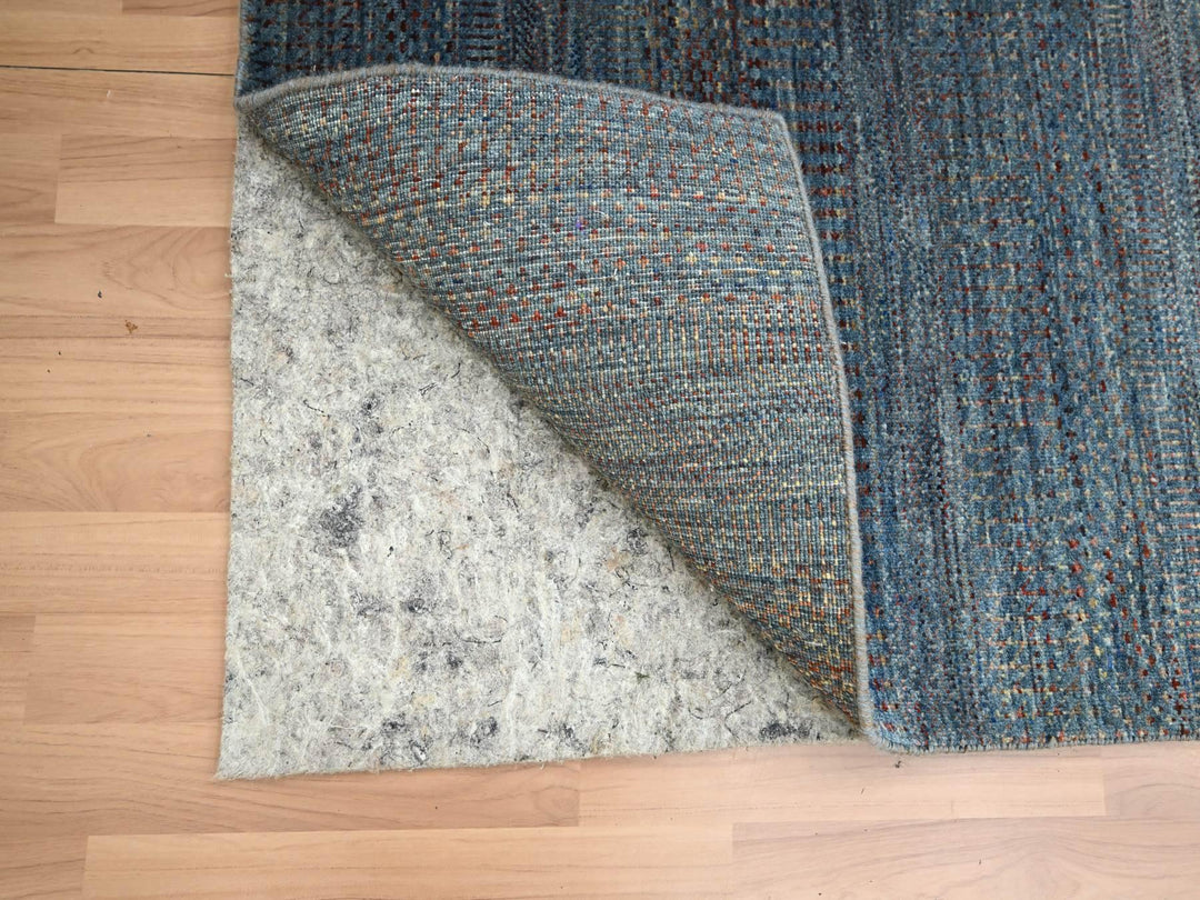2'7" x 12'2" New Hand Knotted Blue Wool & Silk Runner Oriental Rug - MOA10283221