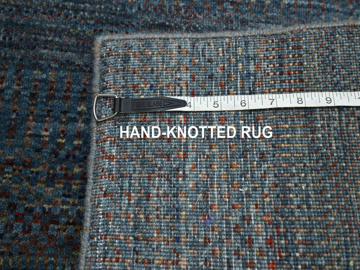 2'7" x 12'2" New Hand Knotted Blue Wool & Silk Runner Oriental Rug - MOA10283221