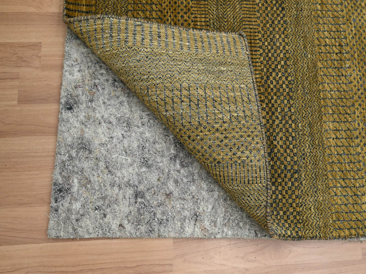 2'8" x 12'2" New Hand Knotted Brown Wool & Silk Runner Oriental Rug - MOA10283222