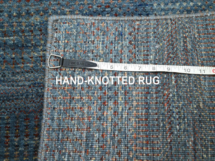 2'7" x 12'3" New Hand Knotted Blue Wool & Silk Runner Oriental Rug - MOA10283223