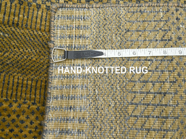2'8" x 12'3" New Hand Knotted Brown Wool & Silk Runner Oriental Rug - MOA10283224