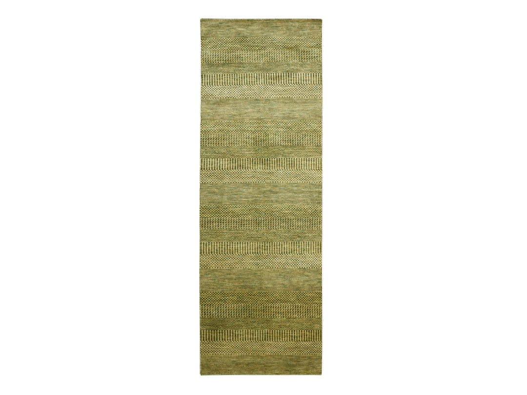 2'8" x 8'2" New Hand Knotted Brown Wool & Silk Runner Oriental Rug - MOA10283227