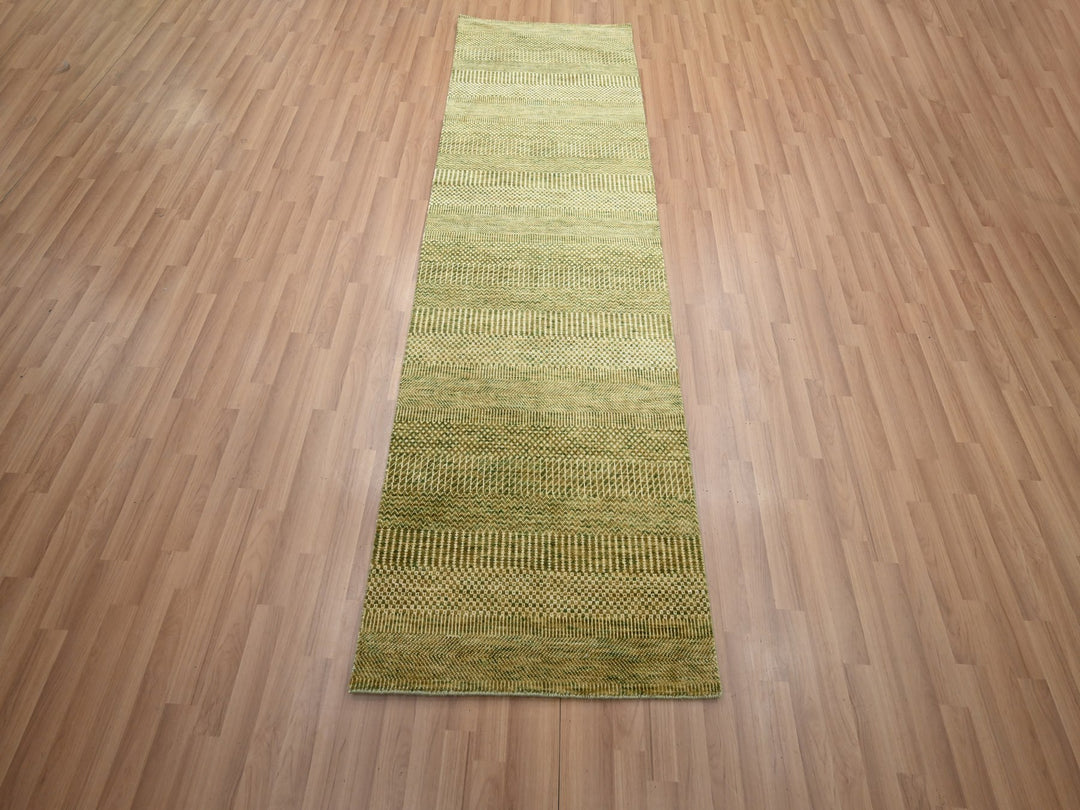 2'8" x 8'2" New Hand Knotted Brown Wool & Silk Runner Oriental Rug - MOA10283227