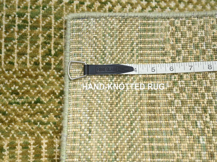 2'8" x 8'2" New Hand Knotted Brown Wool & Silk Runner Oriental Rug - MOA10283227