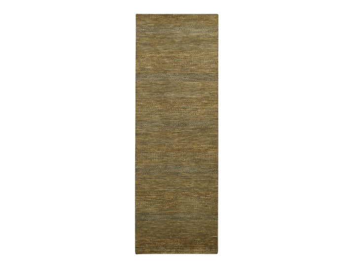 2'8" x 8'0" New Hand Knotted Brown Wool & Silk Runner Oriental Rug - MOA10283228