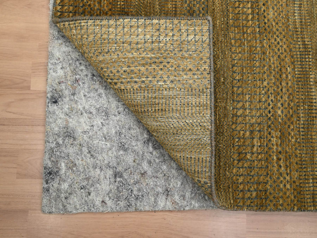 2'8" x 8'0" New Hand Knotted Brown Wool & Silk Runner Oriental Rug - MOA10283228