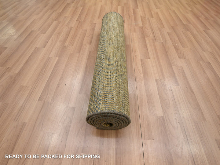2'8" x 8'0" New Hand Knotted Brown Wool & Silk Runner Oriental Rug - MOA10283228