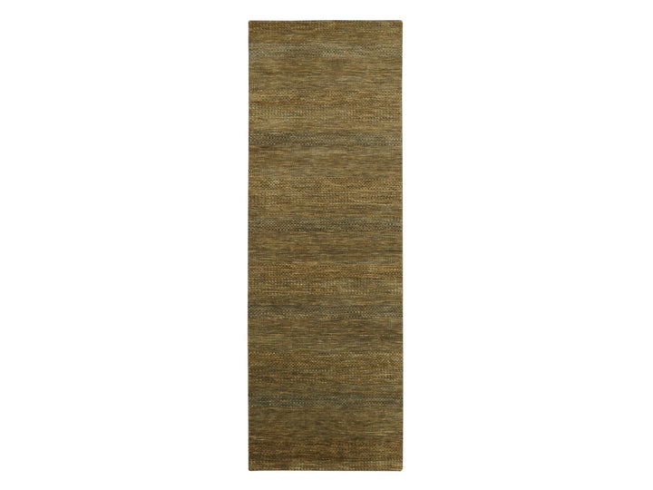 2'8" x 8'0" New Hand Knotted Brown Wool & Silk Runner Oriental Rug - MOA10283230