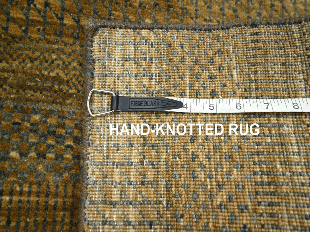 2'8" x 8'0" New Hand Knotted Brown Wool & Silk Runner Oriental Rug - MOA10283230