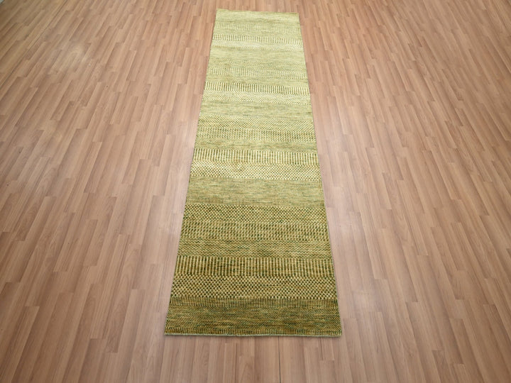 2'8" x 8'2" New Hand Knotted Brown Wool & Silk Runner Oriental Rug - MOA10283231