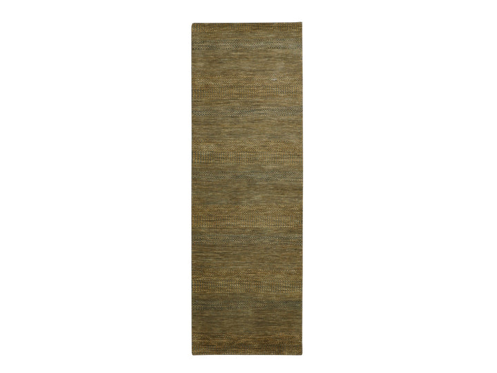 2'8" x 8'0" New Hand Knotted Brown Wool & Silk Runner Oriental Rug - MOA10283232