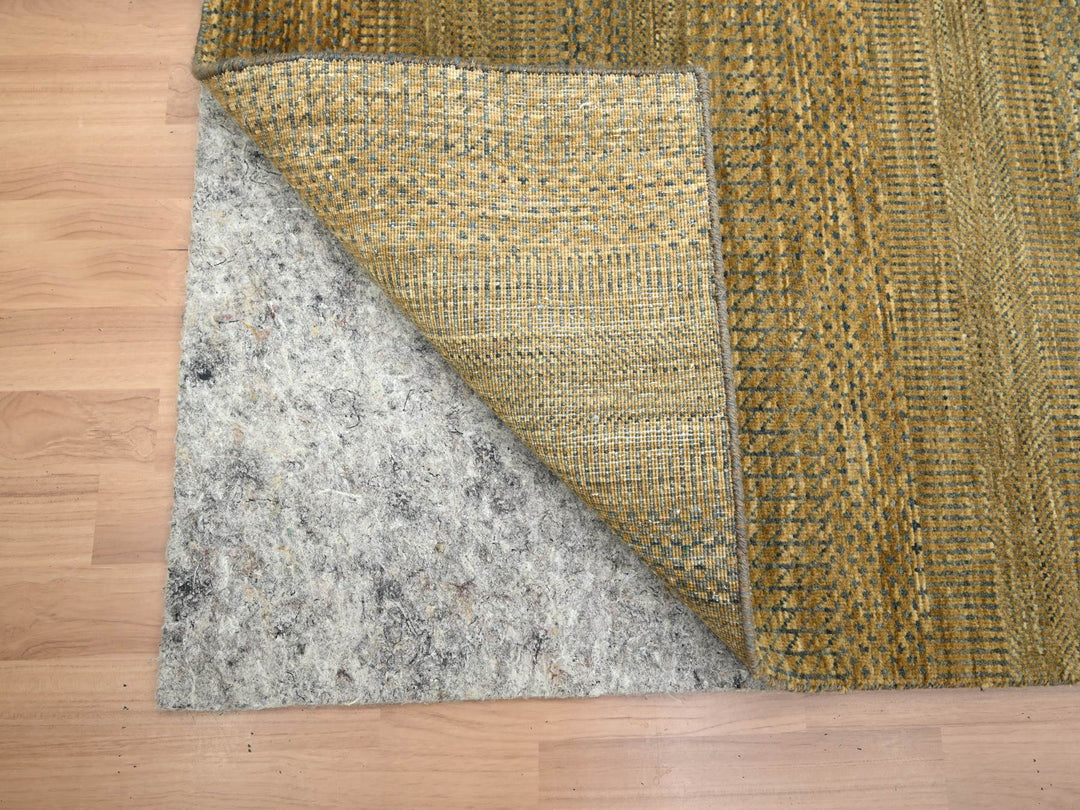 2'8" x 8'0" New Hand Knotted Brown Wool & Silk Runner Oriental Rug - MOA10283232