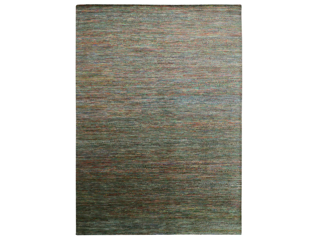 10'0" x 14'0" New Hand Knotted Black Wool & Silk Rectangle Oriental Rug - MOA10283234