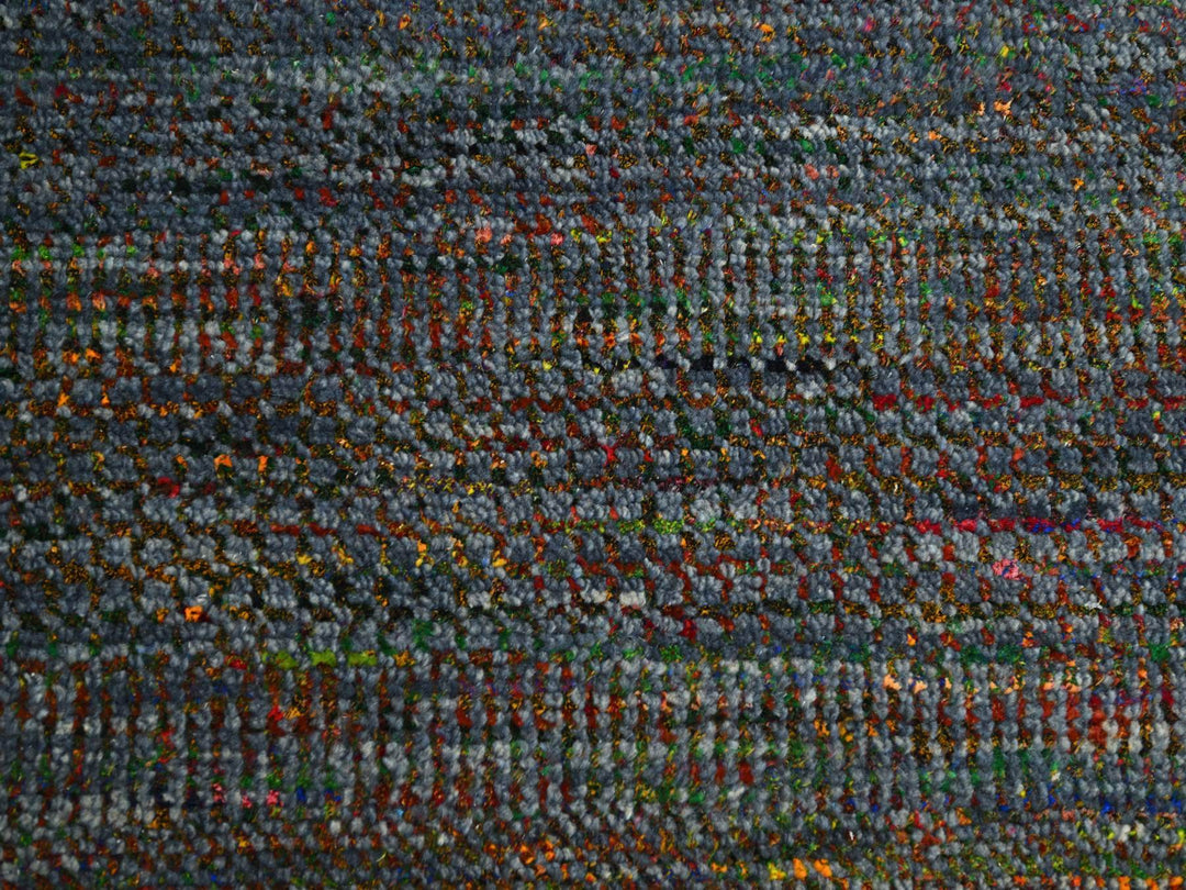 10'2" x 13'10" New Hand Knotted Grey Wool & Silk Rectangle Oriental Rug - MOA10283236