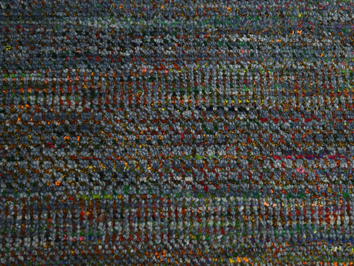 10'2" x 13'10" New Hand Knotted Grey Wool & Silk Rectangle Oriental Rug - MOA10283236