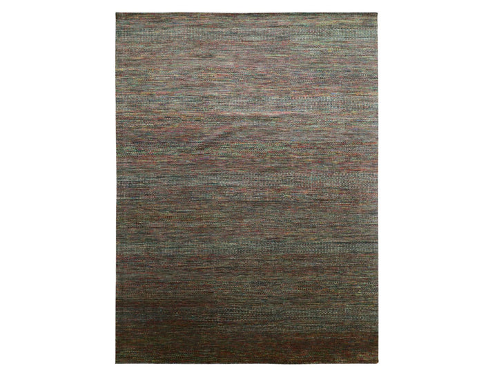 9'1" x 12'2" New Hand Knotted Green Wool Rectangle Oriental Rug - MOA10283239