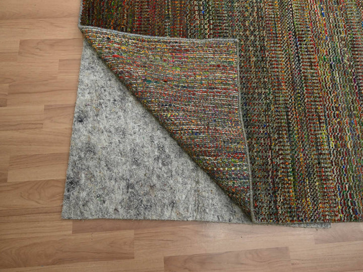 9'1" x 12'2" New Hand Knotted Green Wool Rectangle Oriental Rug - MOA10283239