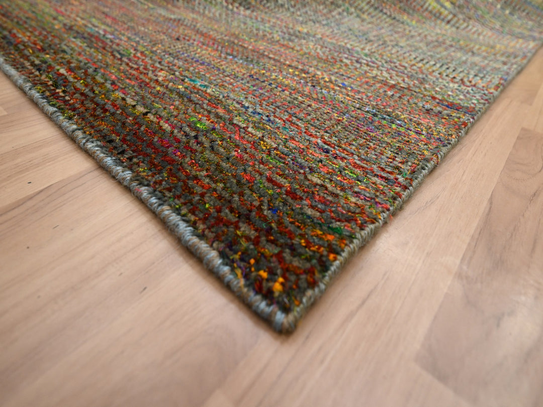 9'1" x 12'2" New Hand Knotted Green Wool Rectangle Oriental Rug - MOA10283239