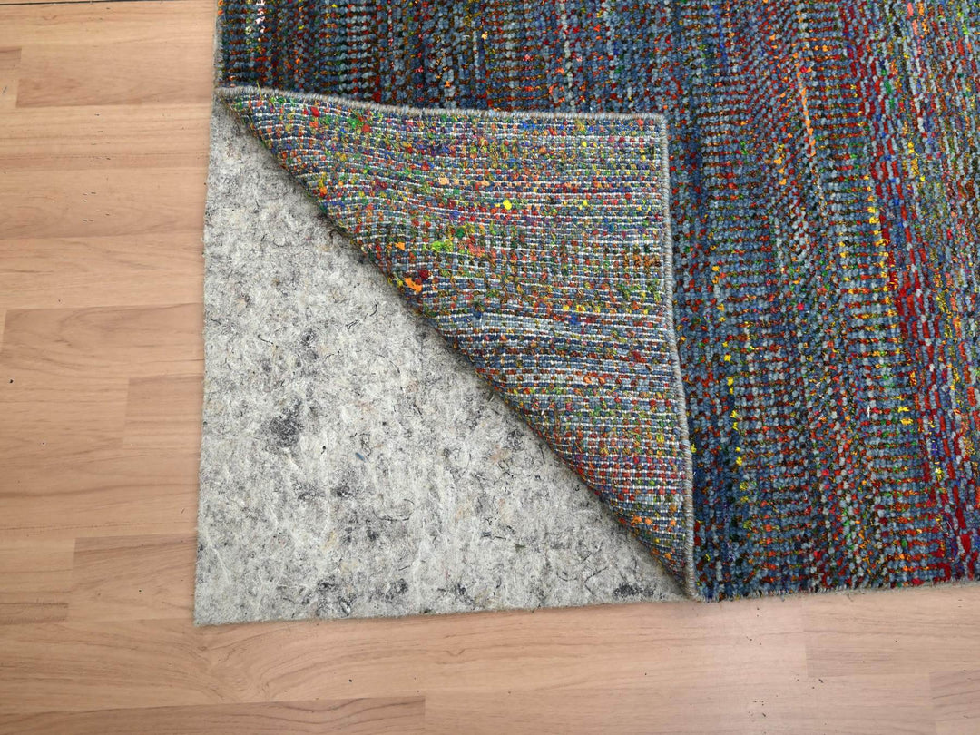 3'0" x 10'2" New Hand Knotted Blue Wool Runner Oriental Rug - MOA10283244