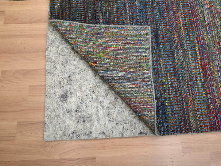 3'0" x 10'2" New Hand Knotted Blue Wool Runner Oriental Rug - MOA10283244