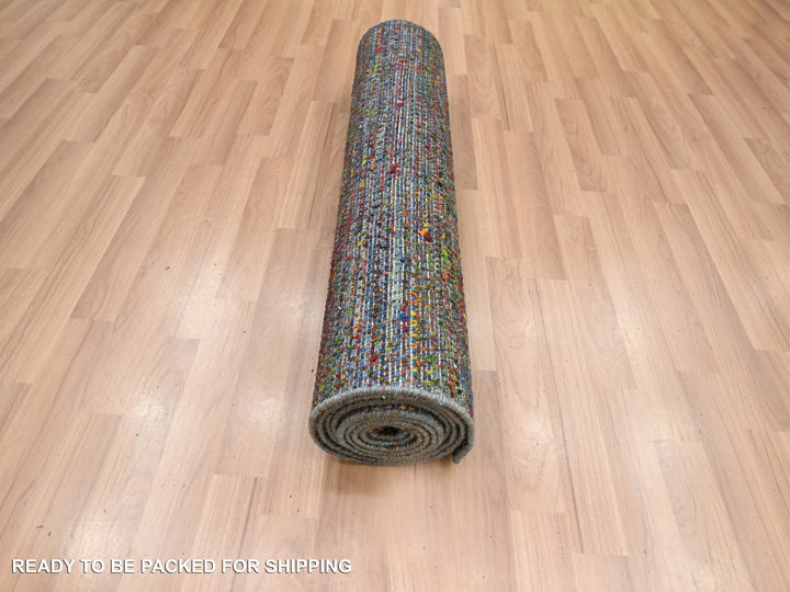 3'0" x 10'2" New Hand Knotted Blue Wool Runner Oriental Rug - MOA10283244
