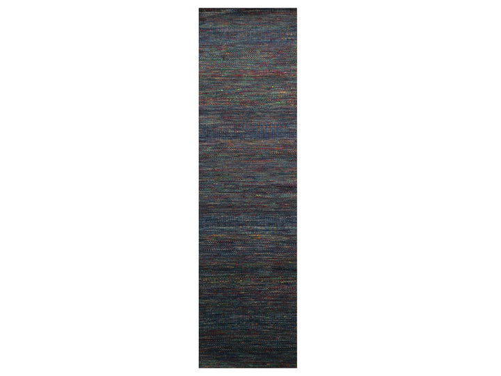 2'9" x 10'2" New Hand Knotted Blue Wool & Silk Runner Oriental Rug - MOA10283245