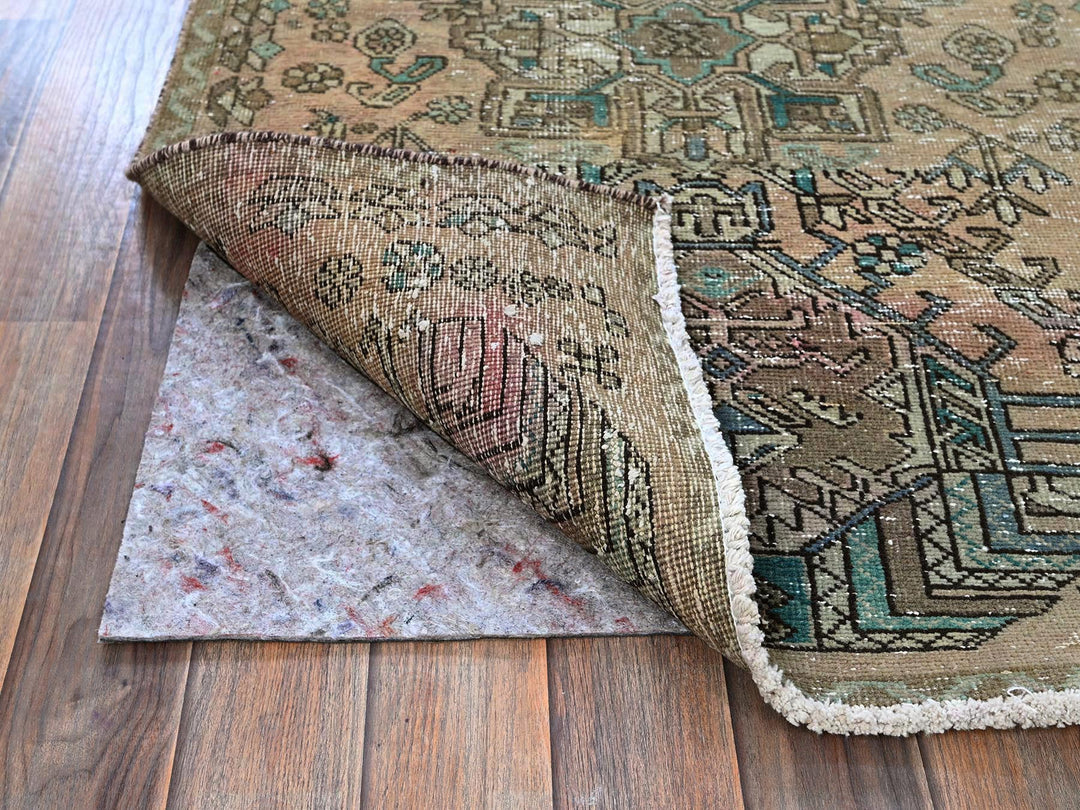2'9" x 10'7" Vintage Hand Knotted Brown Wool Runner Oriental Rug - MOA102832