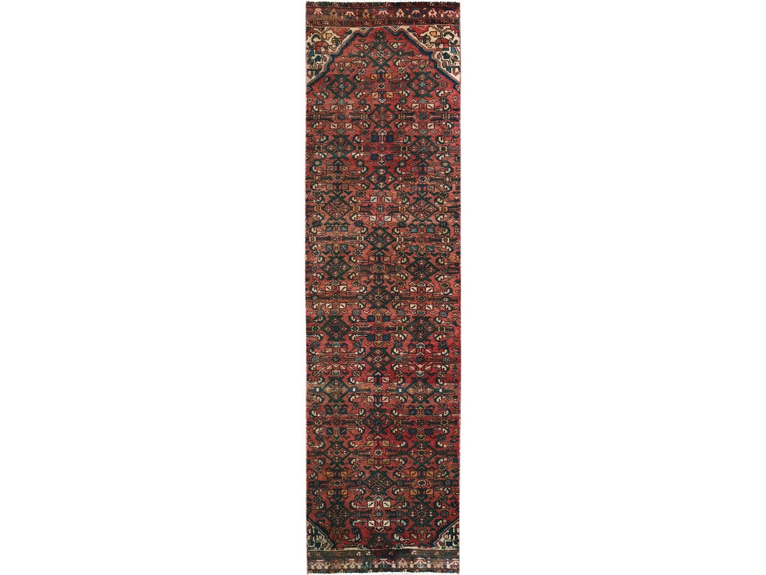 2'5" x 9'4" Vintage Hand Knotted Red Wool Runner Oriental Rug - MOA102837