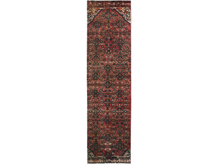 2'5" x 9'4" Vintage Hand Knotted Red Wool Runner Oriental Rug - MOA102837