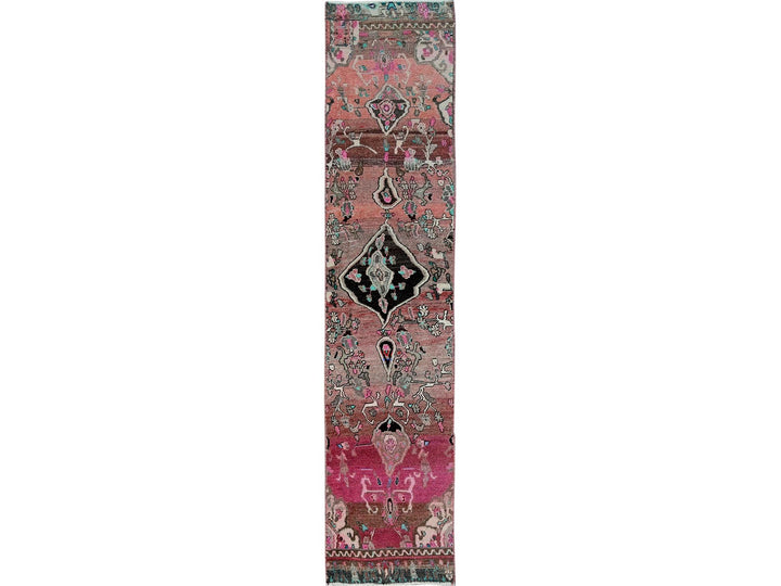 2'0" x 9'7" Vintage Hand Knotted Red Wool Runner Oriental Rug - MOA102839