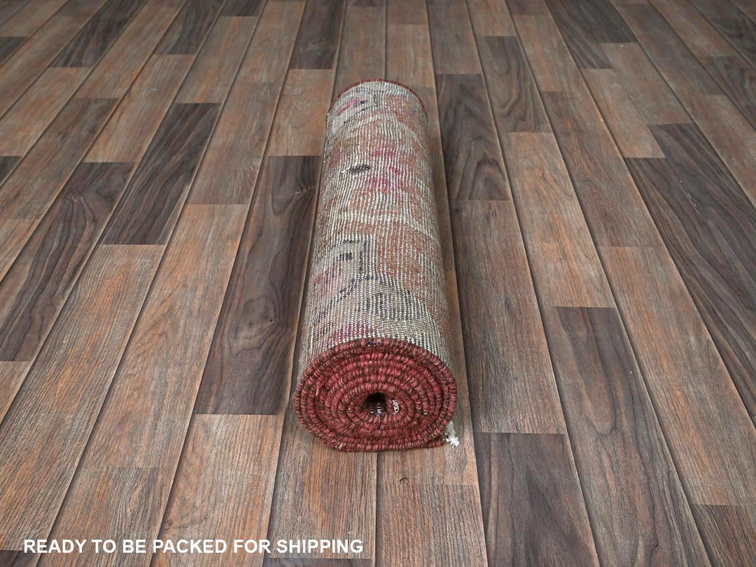 2'0" x 9'7" Vintage Hand Knotted Red Wool Runner Oriental Rug - MOA102839