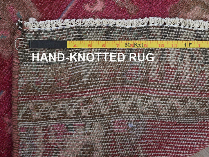 2'0" x 9'7" Vintage Hand Knotted Red Wool Runner Oriental Rug - MOA102839