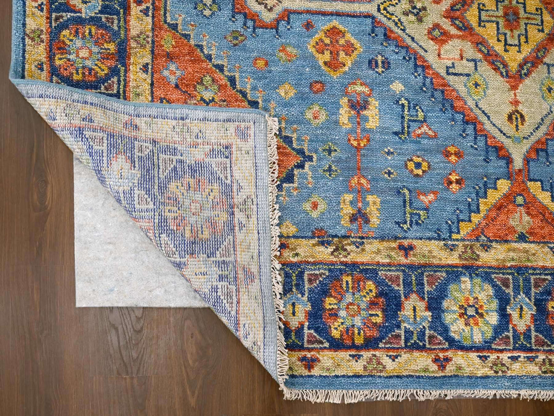 8'10" x 11'10" New Hand Knotted Blue Wool Rectangle Oriental Rug - MOA10284005
