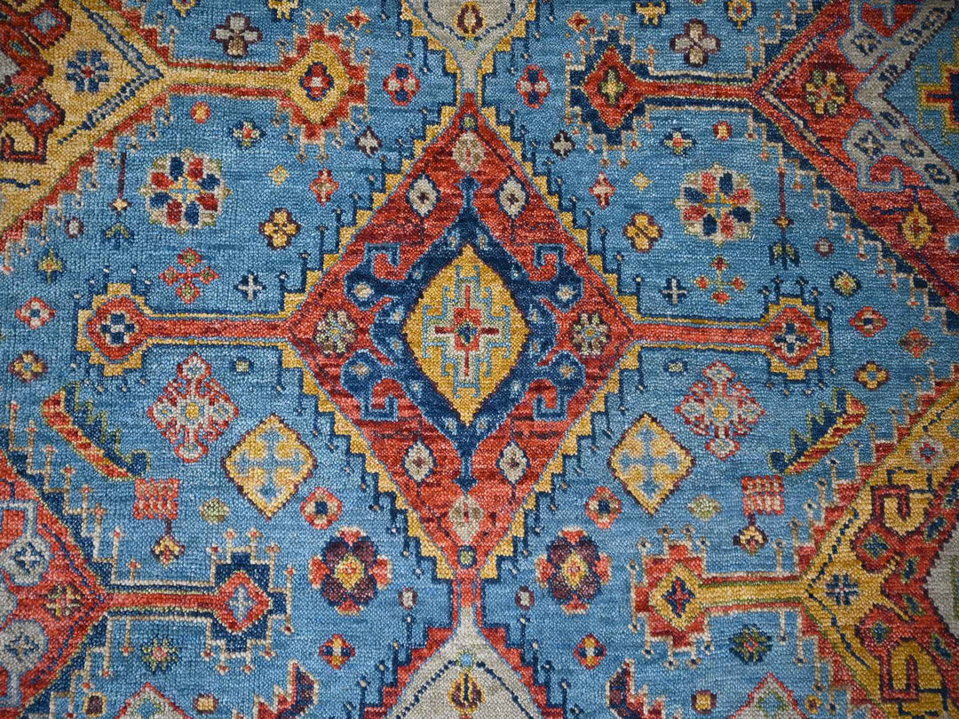 8'10" x 11'10" New Hand Knotted Blue Wool Rectangle Oriental Rug - MOA10284005
