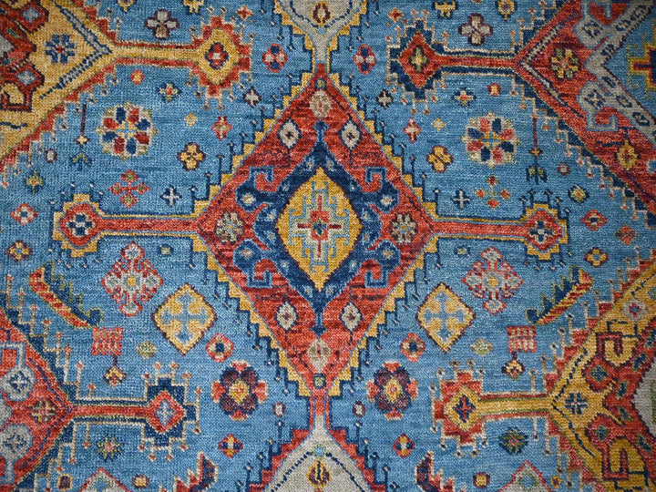 8'10" x 11'10" New Hand Knotted Blue Wool Rectangle Oriental Rug - MOA10284005