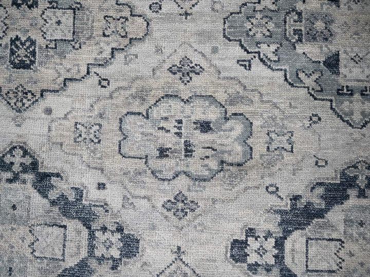11'9" x 14'8" New Hand Knotted Grey Wool Rectangle Oriental Rug - MOA10284022