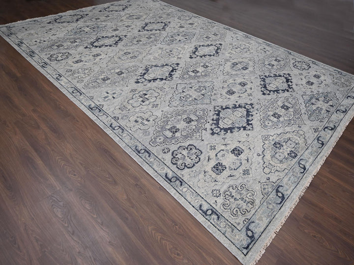 12'0" x 17'9" New Hand Knotted Grey Wool Rectangle Oriental Rug - MOA10284023
