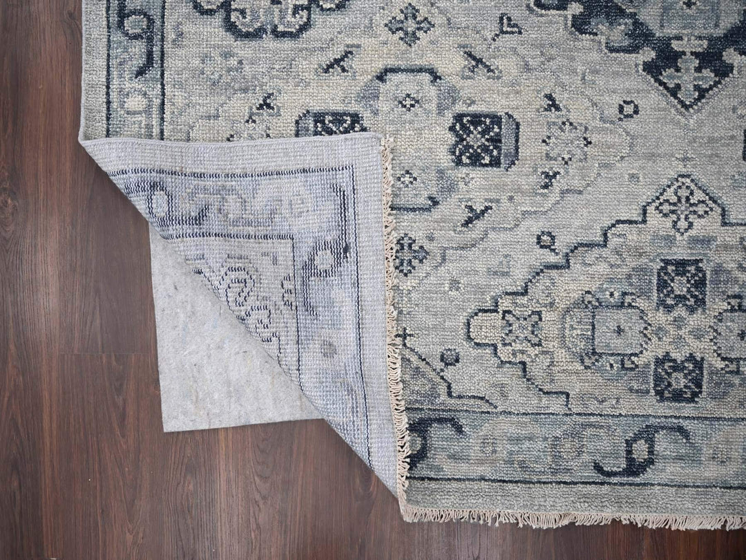 12'0" x 17'9" New Hand Knotted Grey Wool Rectangle Oriental Rug - MOA10284023