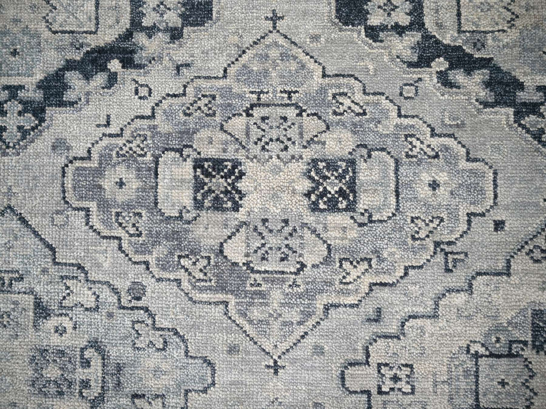 12'0" x 17'9" New Hand Knotted Grey Wool Rectangle Oriental Rug - MOA10284023