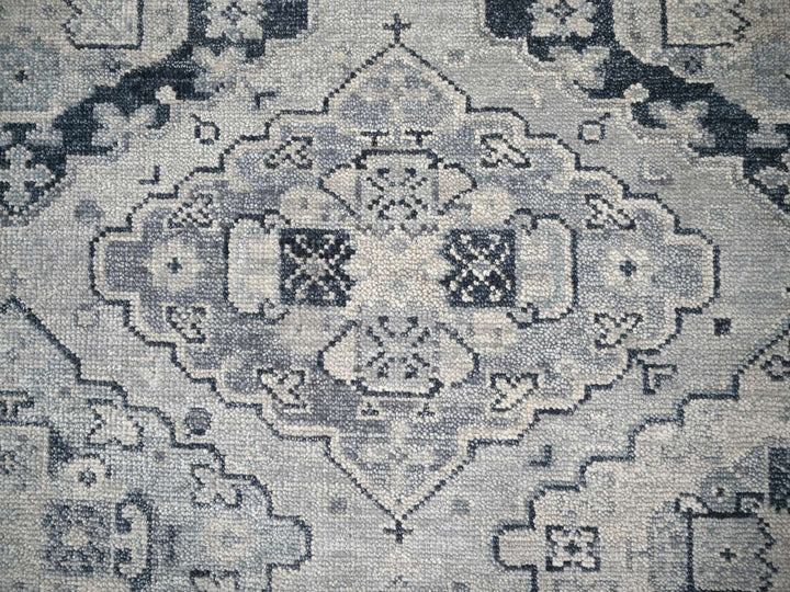 12'0" x 17'9" New Hand Knotted Grey Wool Rectangle Oriental Rug - MOA10284023