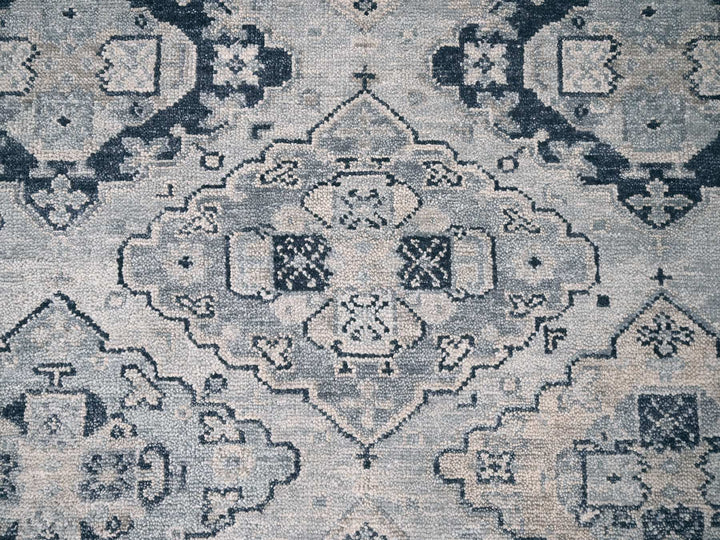 13'9" x 17'9" New Hand Knotted Grey Wool Rectangle Oriental Rug - MOA10284024