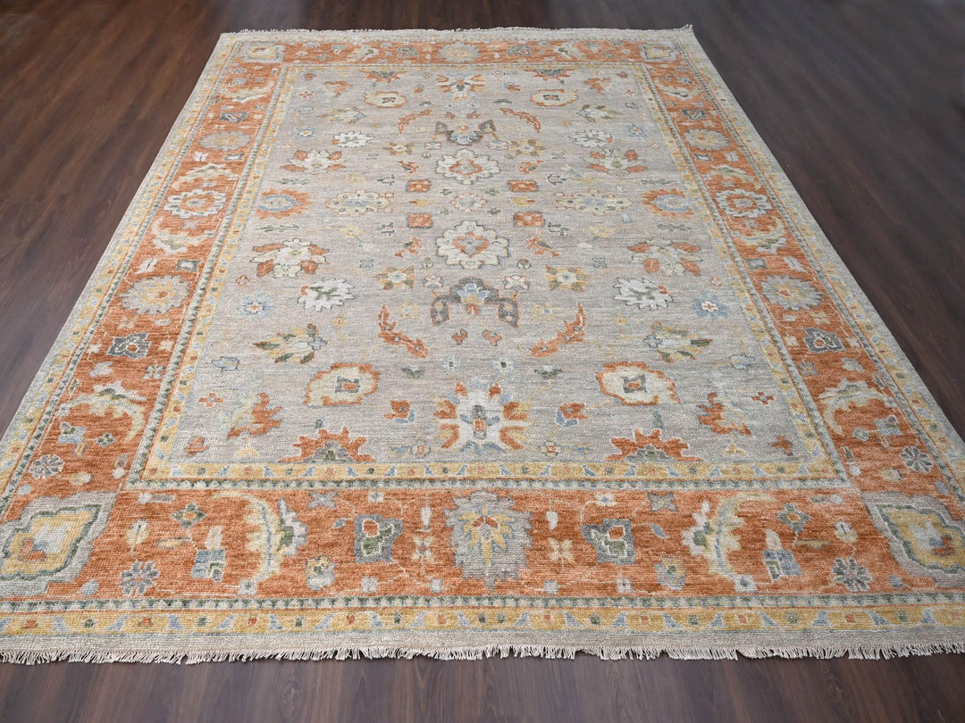 11'10" x 14'9" New Hand Knotted Beige Wool Rectangle Oriental Rug - MOA10284026