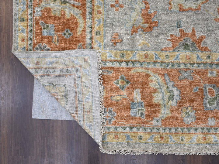 11'10" x 14'9" New Hand Knotted Beige Wool Rectangle Oriental Rug - MOA10284026